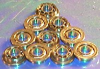 10 Slot Car Flanged Balls Bearings 3/32"x 3/16" Open