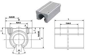 30mm Linear Bearing Twin Block Slide unit Open:vxb:Ball Bearings